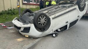 Üsküdar Bulgurlu'da Kaza Araç takla attı 