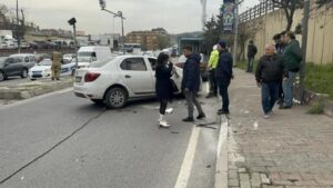 Üsküdar Bulgurlu'da Kaza Araç takla attı 