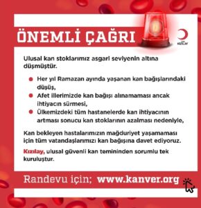 Kızılay Kan Bağışı İçin Çağrı 